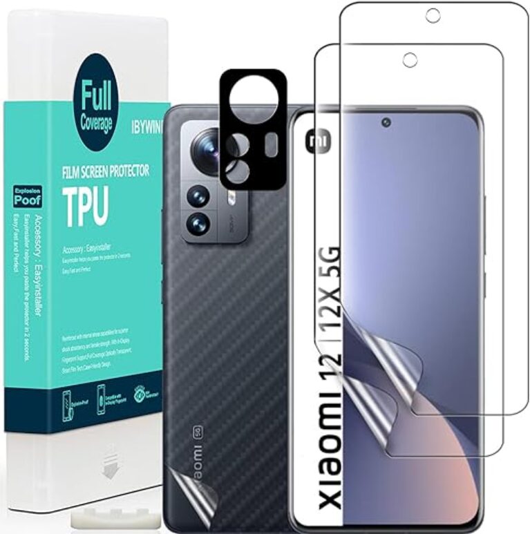 IBYWIND Pellicola Protettiva compatibile con Xiaomi 12/12X 5G 6.28",con Metallo Protezione Obiettivo Fotocamera,Pellicola Protettiva Retro,Compatibile con Il Lettore di Impronte digitali